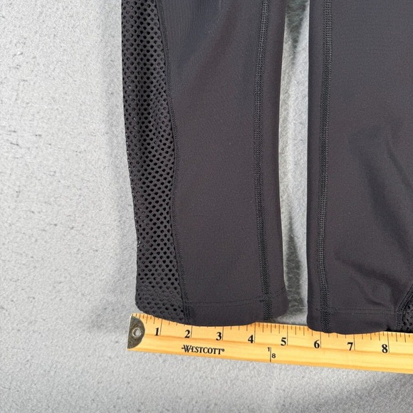 Lululemon Capri Leggings Womens 4 Black Comfort Stretch Workout Mesh Yoga Gym - Picture 7 of 14